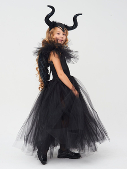 Костюм платье рога крылья Малефисента на Хэллоуин