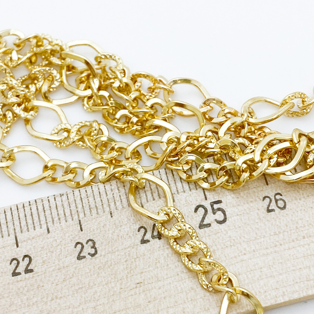 Цепочка, цвет золото, размер звена 4*5 + 6*9 мм, цена за 50 см