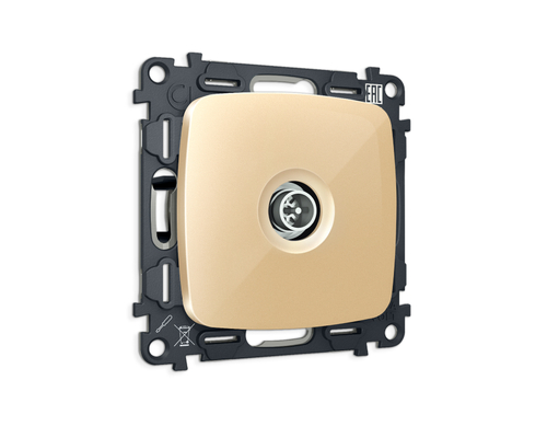 MO613005 Комплект механизма TV розетки оконечной экранированной 5-1000MHz 3dB OMEGA Шампань QUANT (OP6130, VM199)