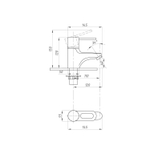 Смеситель для раковины 40к ПРОФСАН ПСМ-740-008 "ПЛЮС" литой, креп. п/гайку, б/подводки  ХРОМ