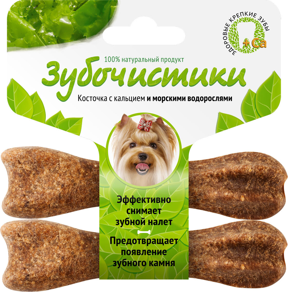 Деревенские Лакомства Зубочистики для собак мелких пород со вкусом морских водорослей 2 х 18 гр.