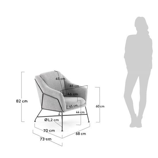 Кресло Brida светло-серое Испания Lа Forma