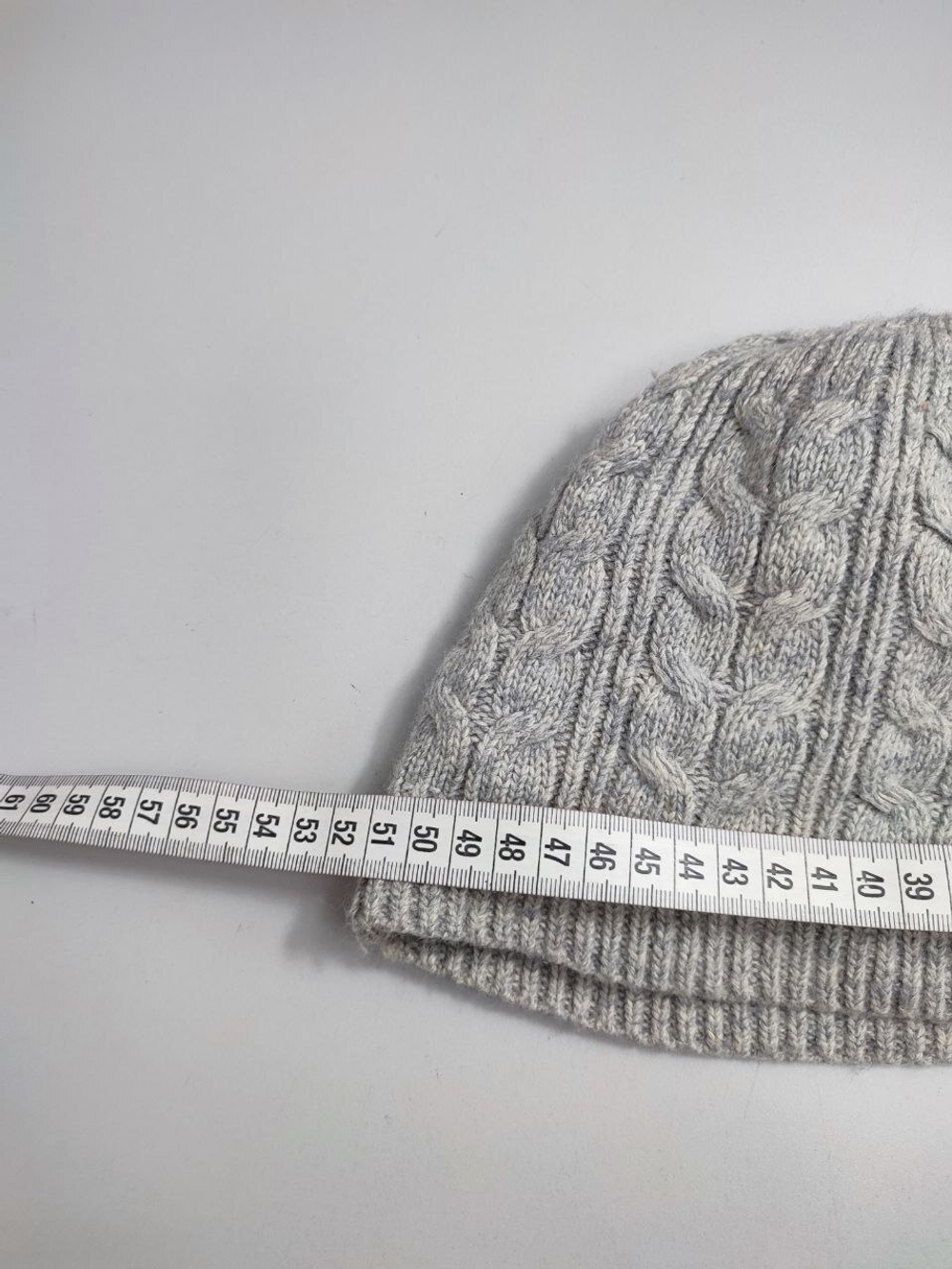 Шапка серая вязаная с шерстью