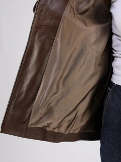 Кожаная куртка демисезонная с капюшоном