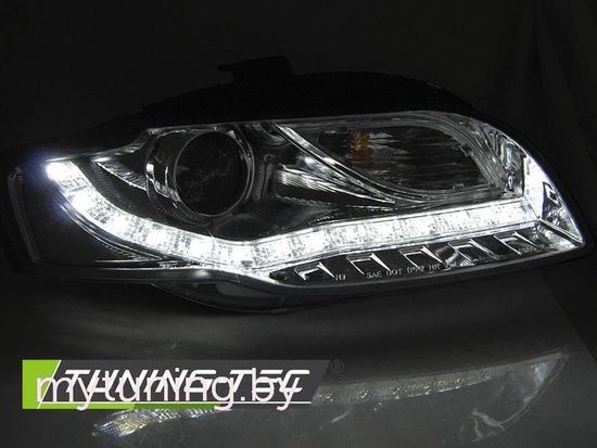 Передние фары DAYLIGHT LED IND. CHROME для Audi A4 B7