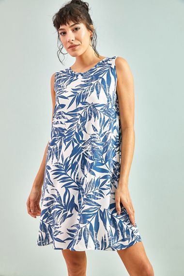 Qadın üçün multi rəngli əlbisə mavi  30051045