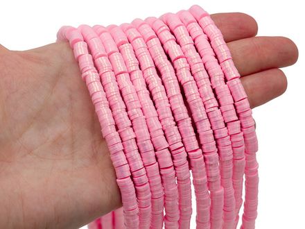 Нить каучуковых бусин 6мм, с перламутрово-золотистым эффектом