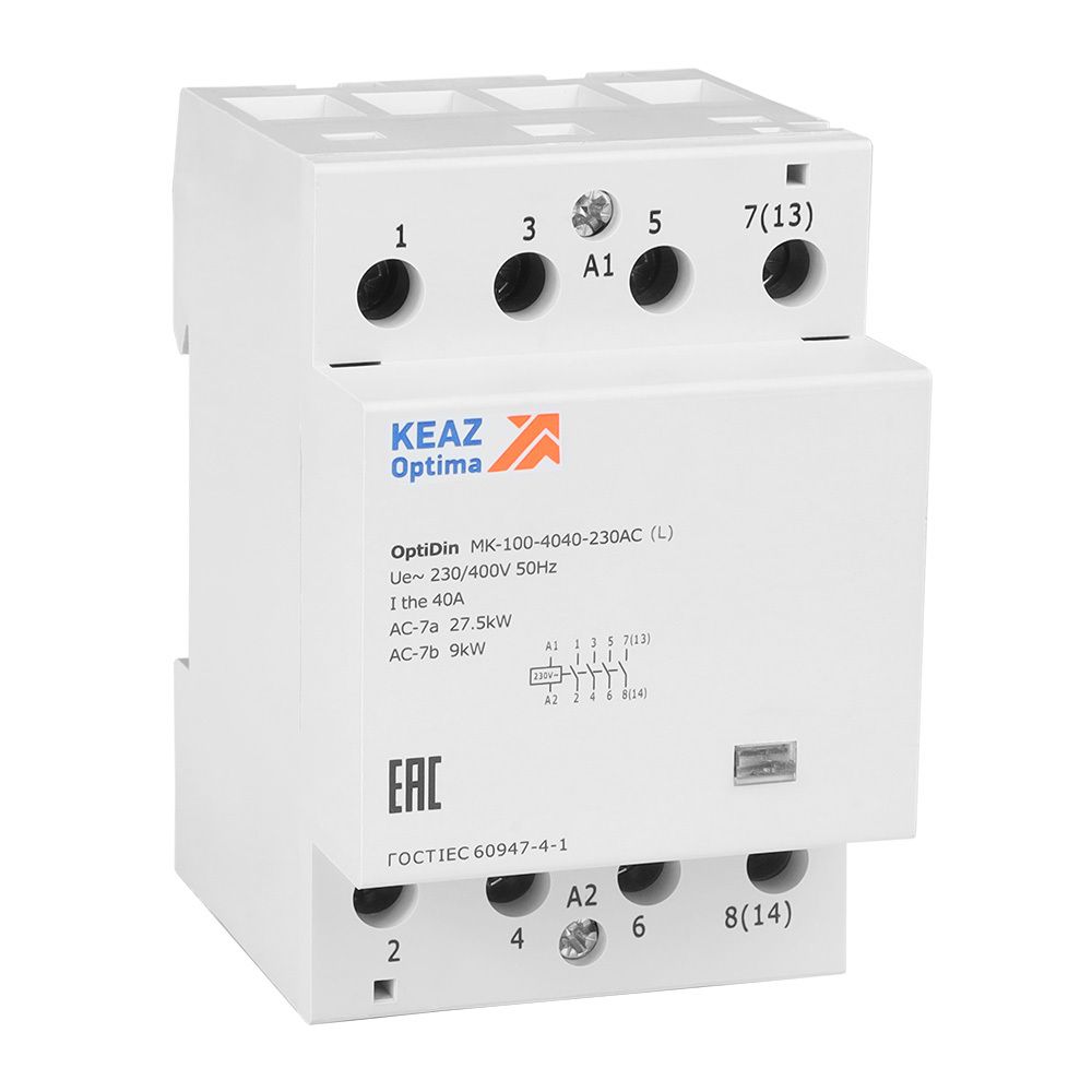 Контактор модульный OptiDin MK-100-4040-230AC (L) 40A 4НО КЭАЗ 343733