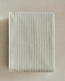 ZARA HOME БАННОЕ ПОЛОТЕНЦЕ ИЗ ХЛОПКА С РЕЛЬЕФНЫМ УЗОРОМ, ЗЕЛЕНЫЙ