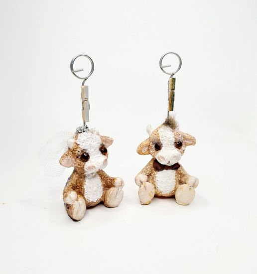 Свадебные держатели для фотографий парочка бычков "Жених и Невеста"