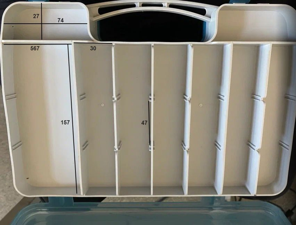 Коробка для воблеров двухсторонняя GFish 17300, зеленая / органайзер рыболовный для балансиров, снастей, блесен, приманки, попперов