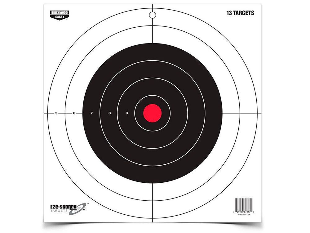 Мишень бумажная Birchwood Eze-Scorer™ Bull&#39;s-eye Paper Target, 12&quot;, 13шт.