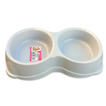 Миска для животных двойная 2х350мл молочный