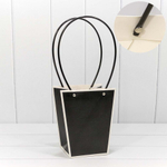 Пакет подарочный 20х17х12см Ваза для цветов (Черный)