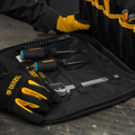 Сумка для инструмента, 400х170х300 мм, 3 отделения, 28 карманов, наплечный ремень Denzel