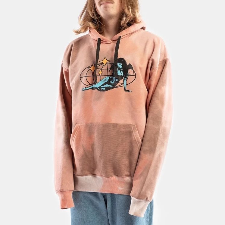 Худи ГОРЕ AKUMA tie dye, коралловый