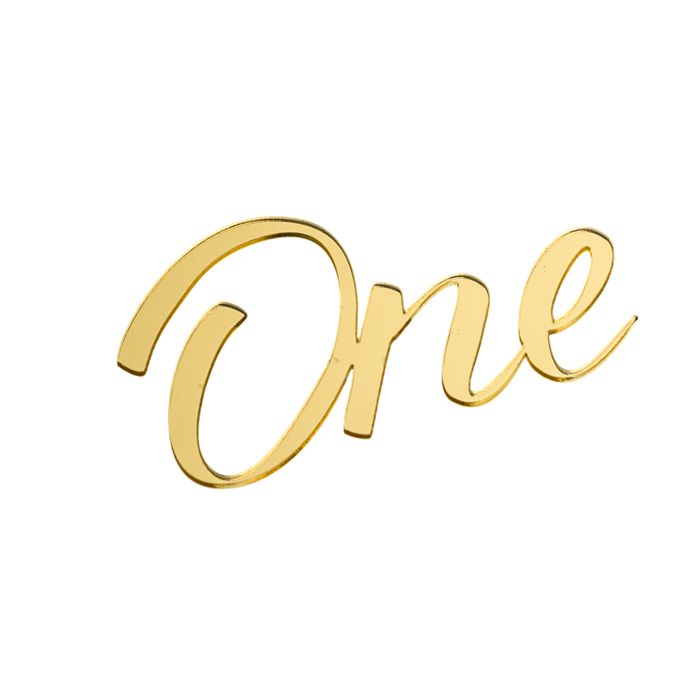 Топпер без шпажки "One" золотой 8*5 см