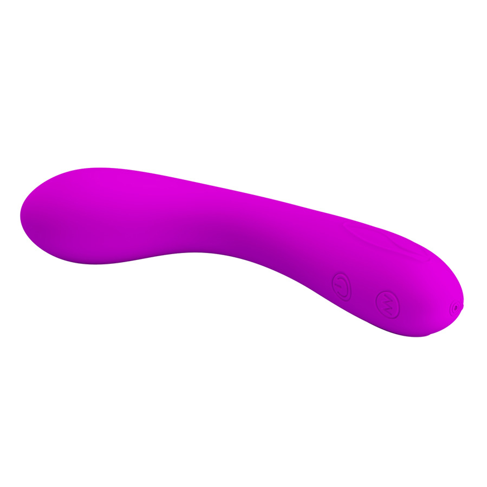 Лиловый изогнутый вибратор 16см для стимуляции точки G Pretty Love Tony G-spot Vibrator Purple BI-014281