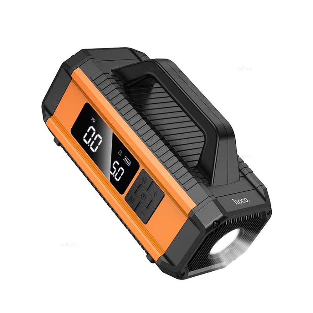 Hoco QS4 Intelligent насос с портативным аккумулятором для запуска авто(10000mAh) (Краснодар склад)
