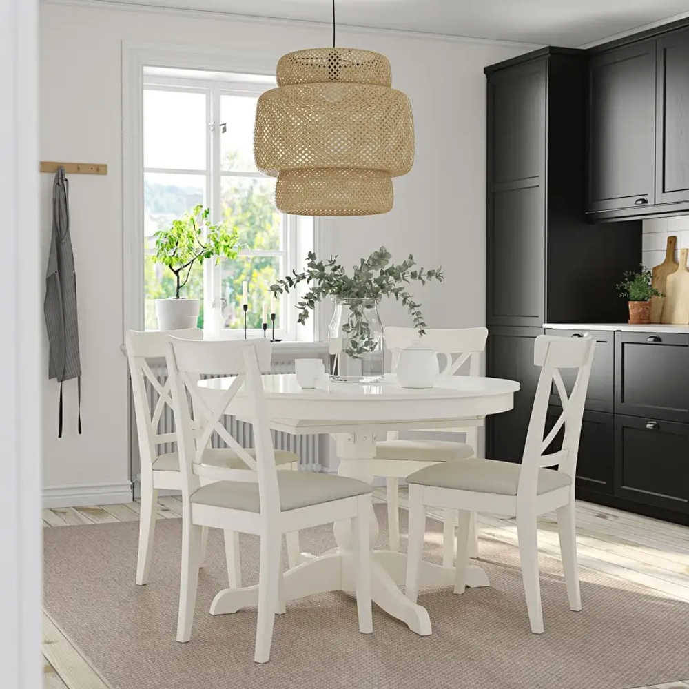 Обеденный набор - INGATORP/INGOLF IKEA/ИНГАТОРП/ИНГОЛЬФ ИКЕА, 110х74х87 см, белый