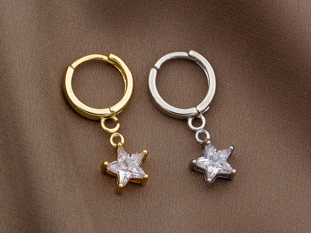 Подвеска Звезда-mini с прозрачным кристаллом, 11мм