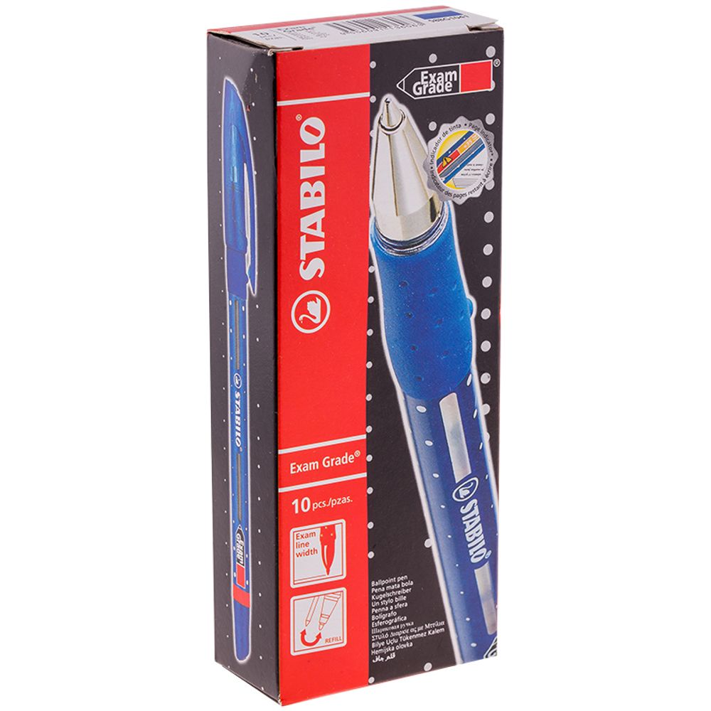 Ручка шариковая Stabilo "Exam Grade" синяя, 0,8мм, грип