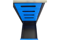 Верстак GWT-V1400BL5 Great Wolf - однотумбовый, 5 ящиков, с двумя экранами, синий 1400x700мм