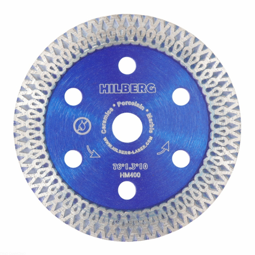 Диск алмазный отрезной 76*10 Hilberg Турбо ультратонкий х-тип HM400