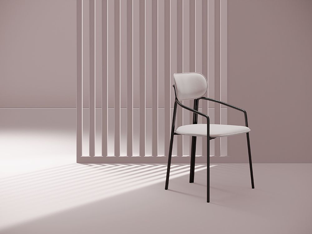 Стул Ror, Round, велюр, черный/розовый