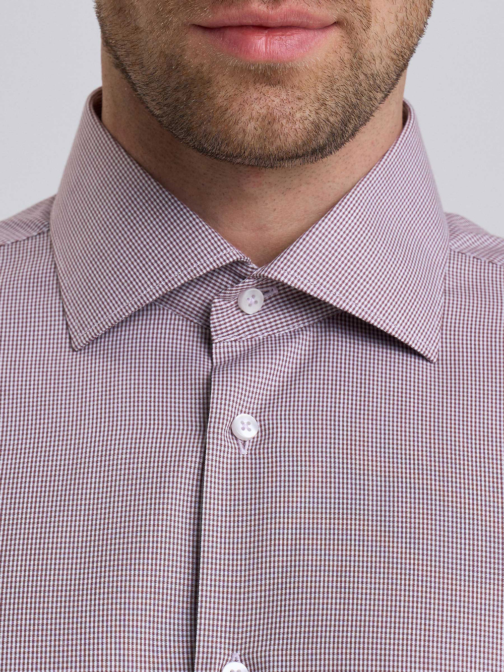 Сорочка мужская VESTER длинный рукав, клетка, хлопок/пэ/вискоза 68814 28