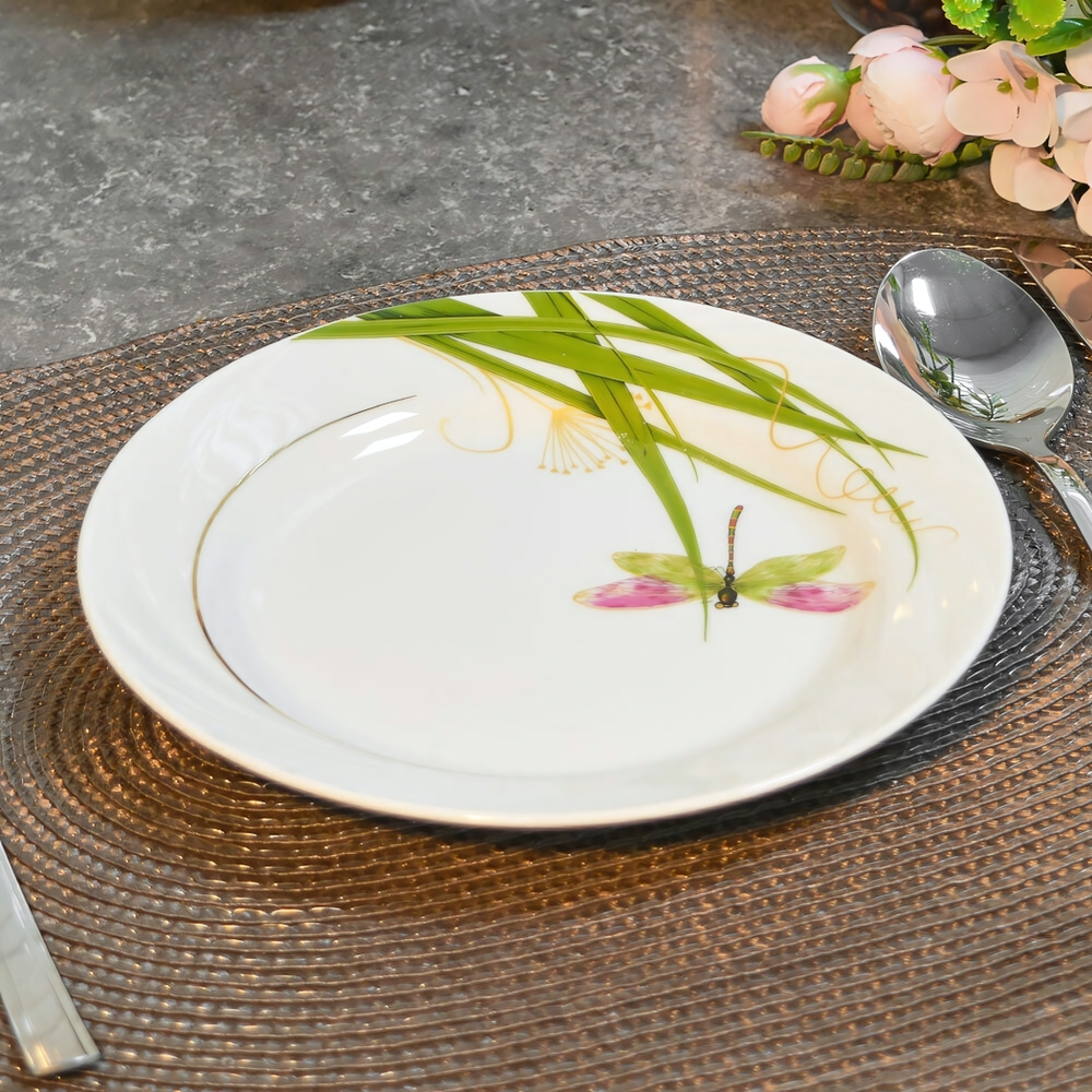 Тарелка 200мм мелкая форма Голубка Стрекоза