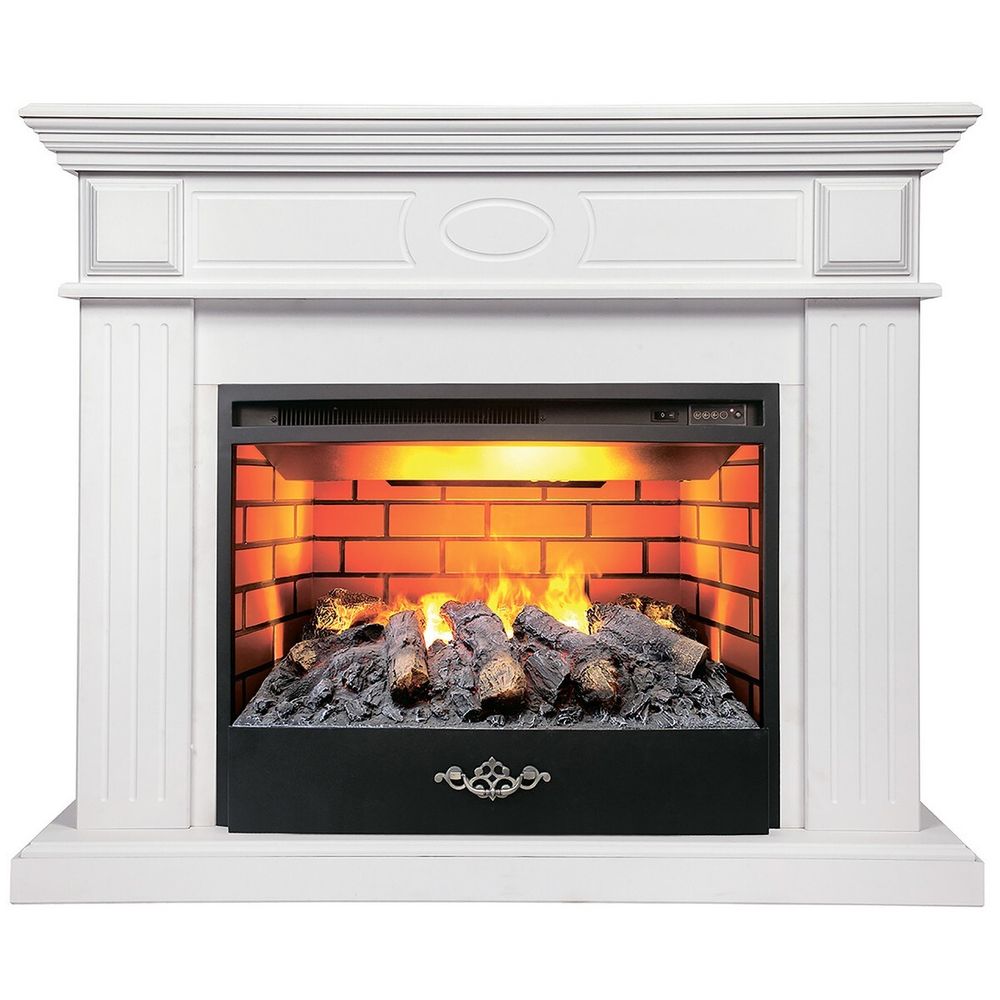 Электрокамин RealFlame Leda 24/25,5 WT белый матовый с очагом 3D Firestar 25,5