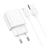 Сетевой адаптер питания BOROFONE BA64A 1USB 2.1A + кабель Micro (белый)