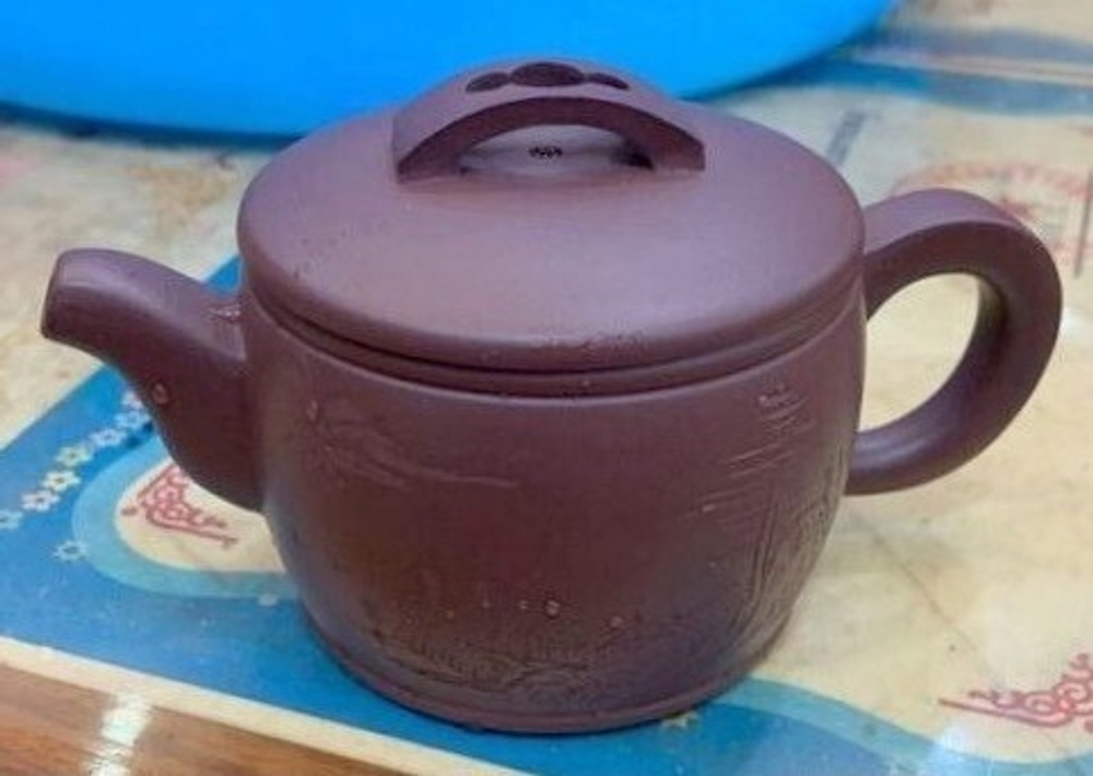 259052 Чайник ИСИН "ХАНЬ ВА" (Ханьская Черепица) 180мл, глина коричневый