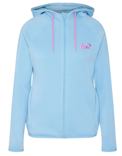Женская Кофта теннисная Australian Open Zip Hoodie AO Logo - light blue