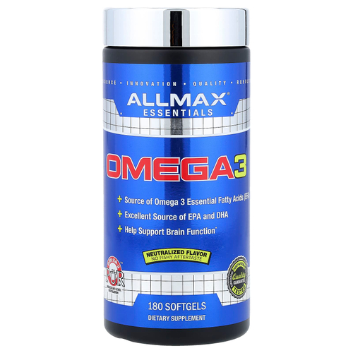 ALLMAX, Essentials, омега-3, 180 капсул