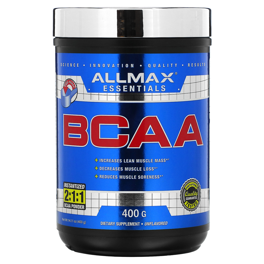 ALLMAX, BCAA, быстрорастворимый порошок в соотношении 2:1:1, с нейтральным вкусом, 400 г (14,11 унции)