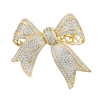 Брошь Fiore Luna Бантик Zircon XR00397B1 BW/G