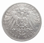 3 марки. Король Отто. (D) Германия-Бавария. 1908 год. Серебро. VF-XF
