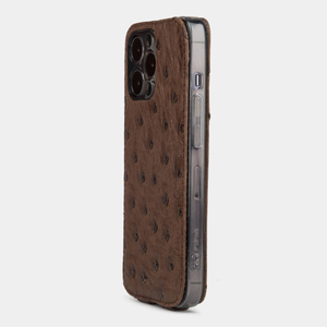 Чехол для iPhone 13 Pro из кожи стауса, коричневого цвета
