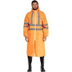 Плащ сигнальный влагозащитный Waterproof Line Extra-Vision WPL ПВХ на молнии оранжевый с СОП
