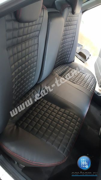 Обивки сидений из экокожи "Квадратик 4см" на ВАЗ 2110
