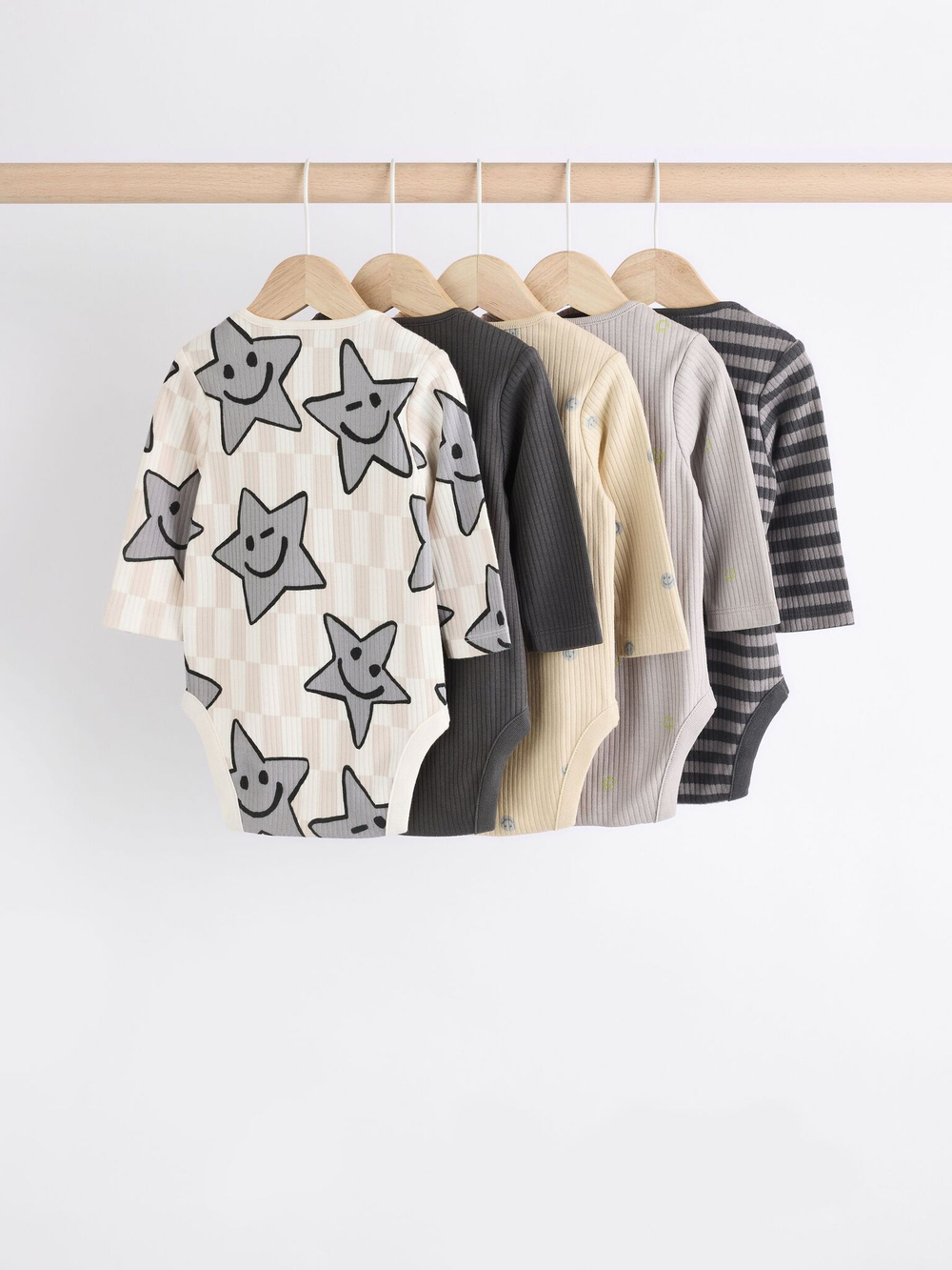 Боди с коротким рукавом для малышей Next B71-858, 5 шт., Бежевый, Серый