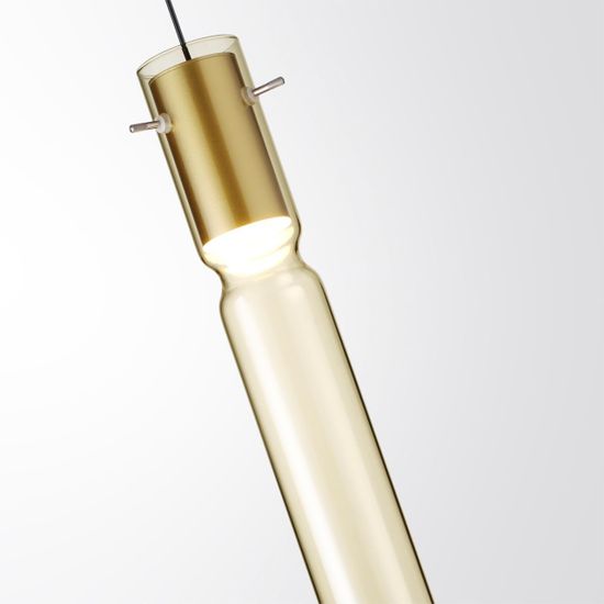 5058/5LA PENDANT ODL24 459 золотой/янтарный/металл/стекло Подвес LED 5W 3000K SCROW