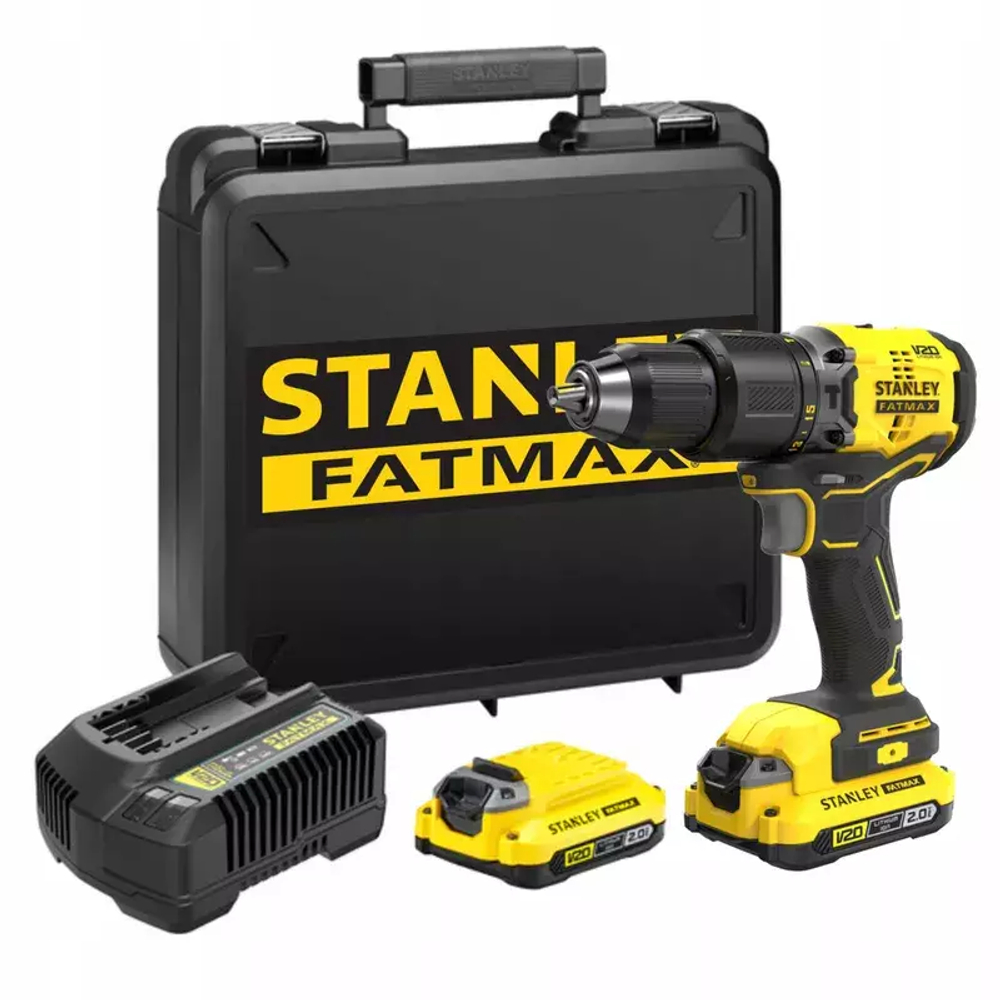 Дрель-шуруповерт Stanley Fatmax SFMCD721D2K, 35700 уд/мин, 1.8 кг
