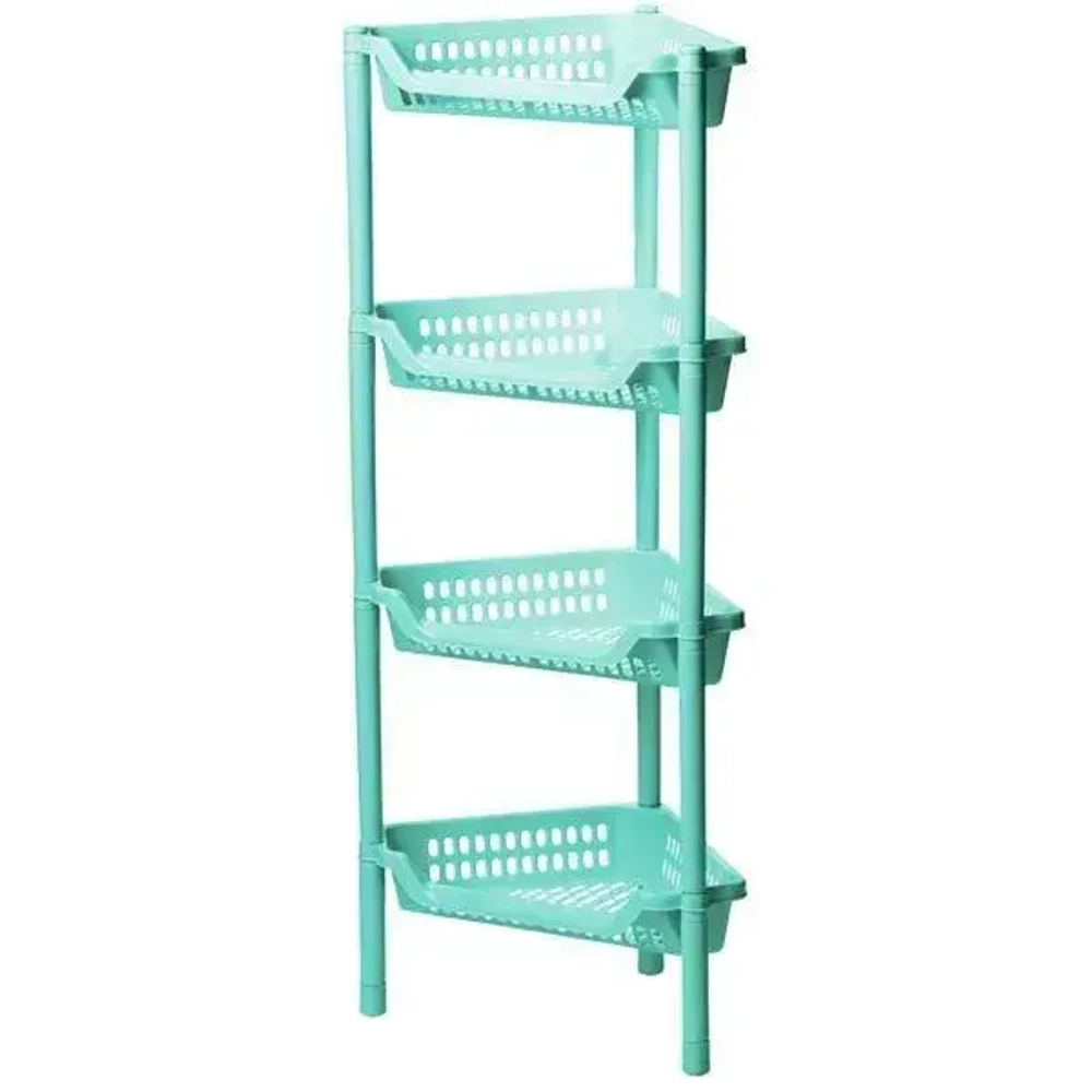 Полка угловая ЕВРО на колесах (4 секции) Фисташковый 0,79,38х0,27м (комплект 6 шт)