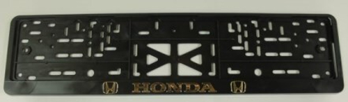 Рамка под номер с защелкой золото  HONDA  рельеф (Новосибирск)