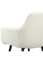 Стул LA ALTA STELLA букле белый, каркас черный