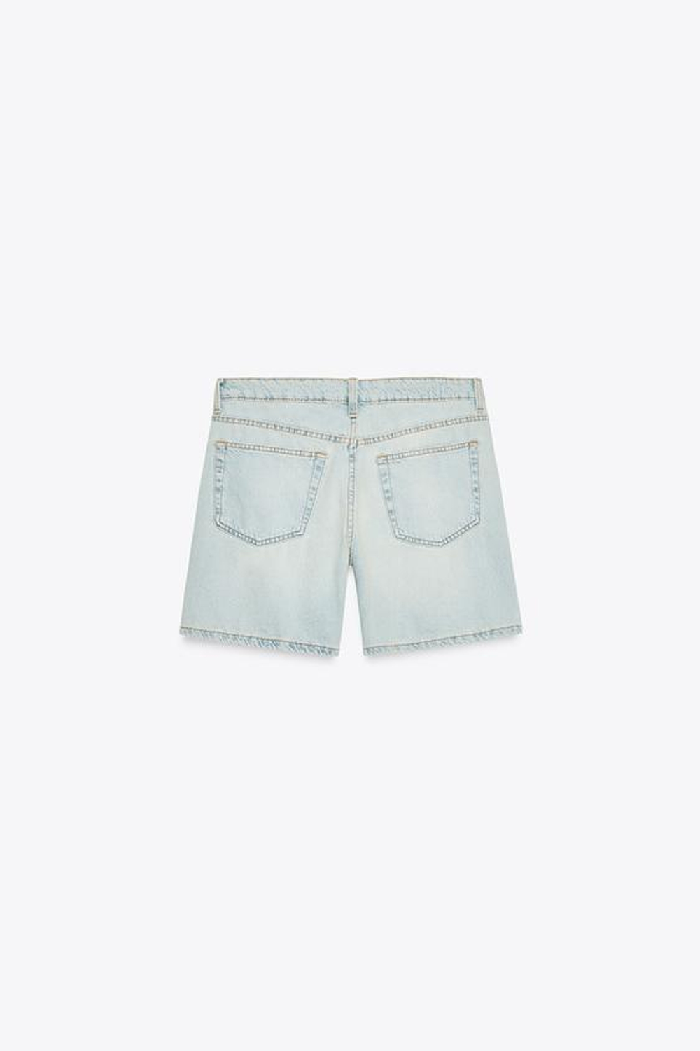 ZARА ДЖИНСОВЫЕ БЕРМУДЫ TRF СО СРЕДНЕЙ ПОСАДКОЙ, ГОЛУБОЙ