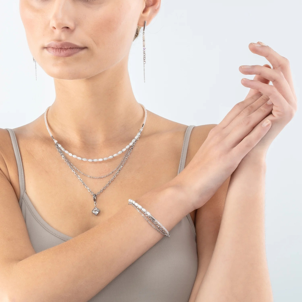 Серьги Coeur de Lion White-Silver 6005/21-1417